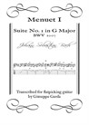 Menuet I - Suite No.1 in G Major - Arrangement for acoustic guitar (flatpicking)