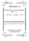 Menuet I - Suite No.1 in G Major - Arrangement for mandolin