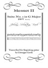 Menuet II - Suite No.1 in G Major - Arrangement for acoustic guitar (flatpicking)